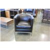 Image 2 : METAL FRAMED LEATHER BUCKET CHAIR