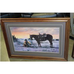 AT COX FRAMED WESTERN PRINT