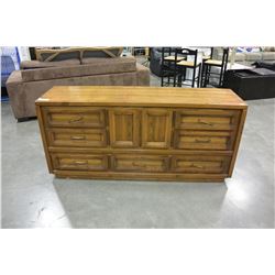 7 DRAWER OAK DRESSER AND 2 DRAWER NIGHTSTAND