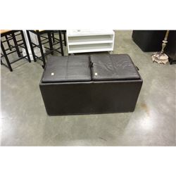 LEATHER STORAGE OTTOMAN