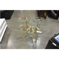 GLASSTOP METAL END TABLE