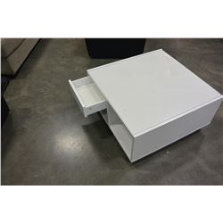 WHITE ROLLING COFFEE TABLE