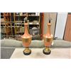Image 1 : PAIR OF ORANGE AND GOLD TABLE LAMPS