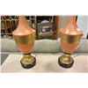 Image 2 : PAIR OF ORANGE AND GOLD TABLE LAMPS