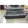 Image 2 : BLACK LEATHER SOFA AND LOVESEAT