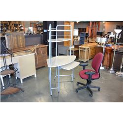 WHITE DESK AND OFFICER CHAIR
