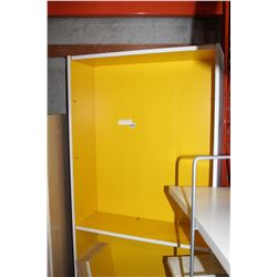 WHITE AND YELLOW BOOKSHELF