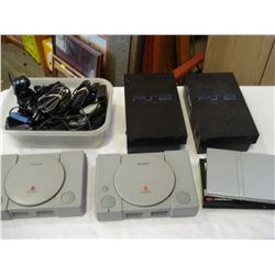 LARGE LOT OF PS1 AND PS2 CONSOLES W/ CONTROLLERS