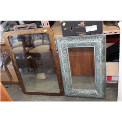 2 DECORATIVE FRAMED MIRRORS