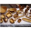 Image 1 : BOX OF GOLD PAINTED DECORATIVE CUPS, FLINT LUCK PISTOLS, AND DECOR
