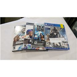 PS4 3 AND TWO SEALED GAMES