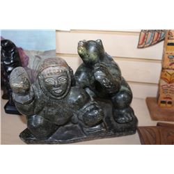 INUIT SOAPSTONE CARVING SIGNED YAYA