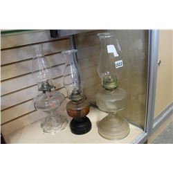 THREE OIL LAMPS