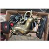 Image 3 : BRASS UNICORN AND TRAY OF ESTATE GOODS