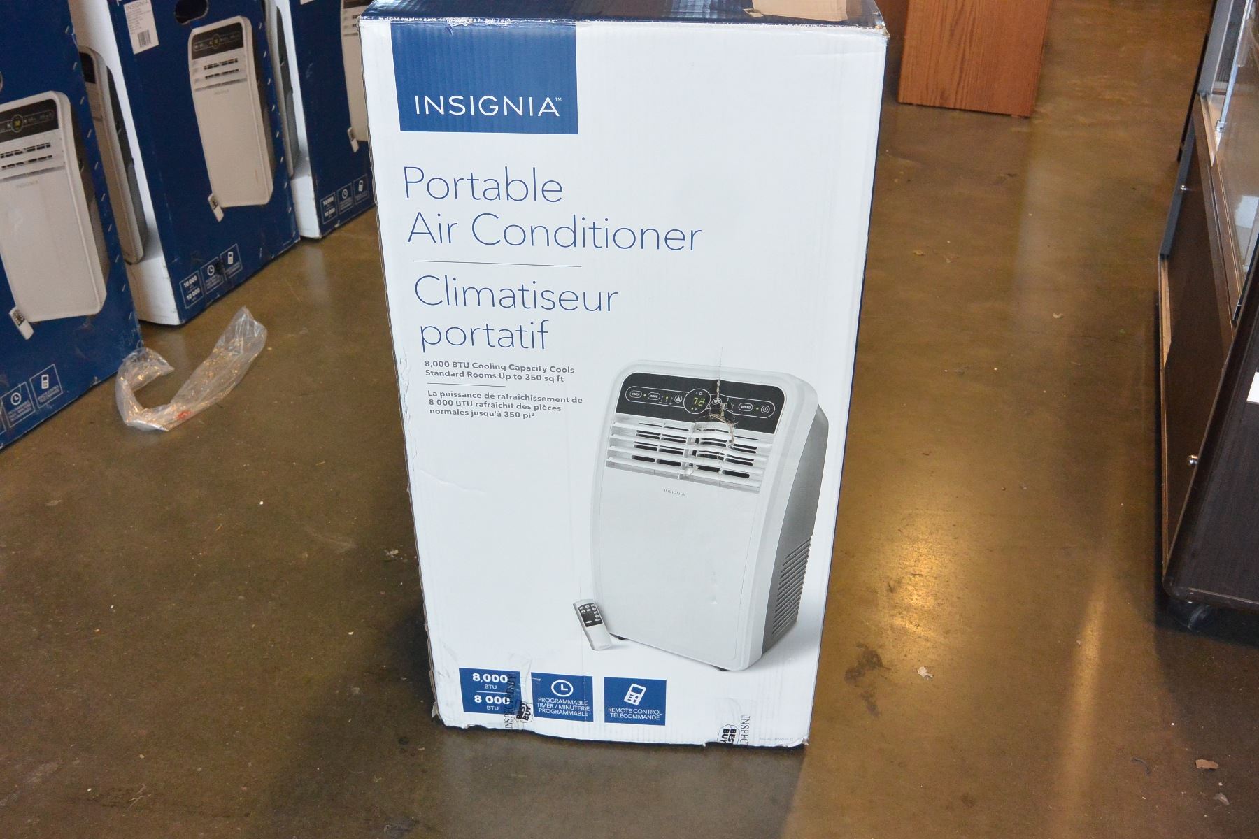 NEW OPEN BOX INSIGNIA 8000 BTU PORTABLE AIR CONDITIONER, COMPLETE WITH