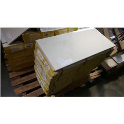 6.5 BOXES NEW 12 X 24 INCH PORCELAIN WHITE FLOOR AND WALL TILES, 8 PC/BOX, 16 SQFT RETAIL $63 BOX