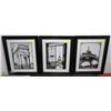 Image 1 : SET OF 3 SHOWHOME BLACK WOOD-FRAMED,