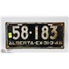 Image 1 : VINTAGE ALBERTA LICENSE PLATE - MARCH 31-48.