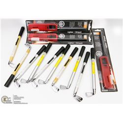 BAG OF 10 GOLF STYLE REFILLABLE LIGHTERS WITH