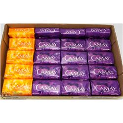 FLAT OF ASSORTED CAMAY BARS OF SOAP