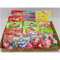 FLAT OF PARTY ITEMS INCL MASKS. PARTY FAVORS &