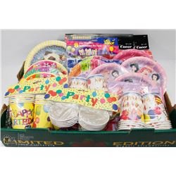 FLAT OF NEW BIRTHDAY PAPER CUPS AND PLATES