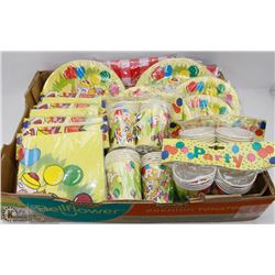 FLAT OF NEW BIRTHDAY PAPER CUPS AND PLATES