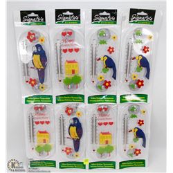 LOT OF 8 INDOOR/OUTDOOR THEMED THERMOMETERS