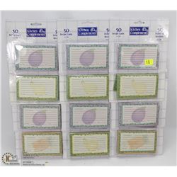 12 PACKS OF 50 DECORATIVE RECIPE CARDS