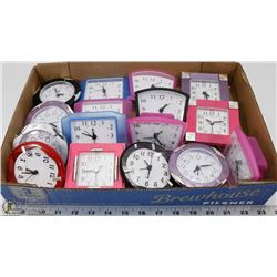FLAT OF ASSORTED DESK CLOCKS