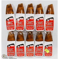 10 BOTTLES OF QUICK SHINE SHOE POLISH