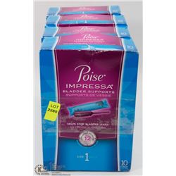 4 BOXES OF POISE IMPRESSA BLADDER SUPPORTS