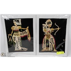 LOT OF 2 MATCHING STYLE UNFRAMED WALL ART