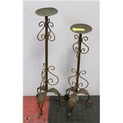 PAIR OF METAL CANDLE STANDS
