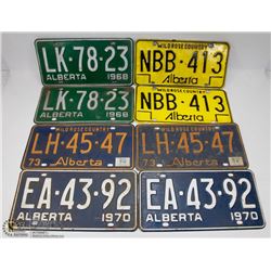 LOT OF 4 PAIRS OF VINTAGE LICENSE PLATES