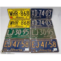 LOT OF 4 PAIRS OF VINTAGE LICENSE PLATES