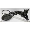 Image 1 : TEA POT WITH LARGE BLACK LEOPARD FIGURINE