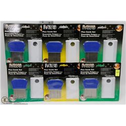 LOT OF 6 PAWS FLEA COMB SETS
