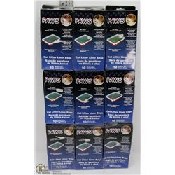 LOT OF 9 PAWS CAT LITTER LINER BAGS