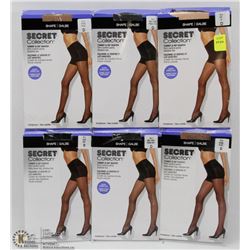 LOT OF 6 SECRET COLLECTION PANTYHOSE
