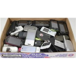 LARGE FLAT OF DAMAGED CELL PHONES - ALL IN NEED OF