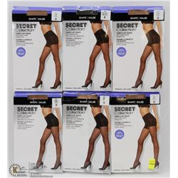 LOT OF 6 SECRET COLLECTION PANTYHOSE