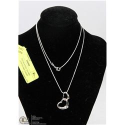 TWO HEARTS BEATING AS ONE PENDANT WITH SNAKE CHAIN