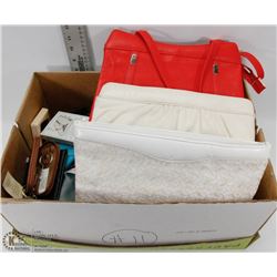 #11) BOX OF CHANGE PURSES, WALLETS, AND KEY CHAINS