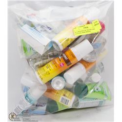 X-LARGE BAG OF TRAVEL SIZE LOTIONS, HAIR SPRAYS