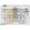 Image 1 : SET OF 2 CERAMIC CANISTERS W/ BELGIAN CHOCOLATE