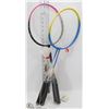 Image 1 : 2 PAIRS OF BADMINTON RACKETS WITH SHUTTLECOCKS