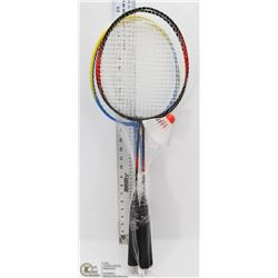 2 PAIRS OF BADMINTON RACKETS WITH SHUTTLECOCKS