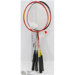 2 PAIRS OF BADMINTON RACKETS WITH SHUTTLECOCKS