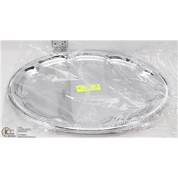 NEW OVAL TRAY 18" PLATED STEEL - LOT OF 4